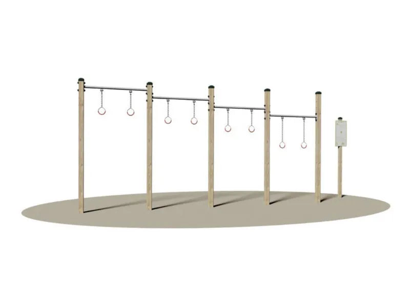 Circonduzione del bacino Giochipark 5 montanti 4 barre A~ 4cm cartello incluso