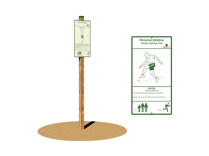 Slalom h150 Giochipark 6 montanti 9x9cm cartello incluso legno lamellare