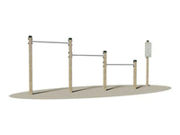 Trazioni alla Sbarra 2 Giochipark legno 9x9cm barre acciaio A~ 4cm outdoor