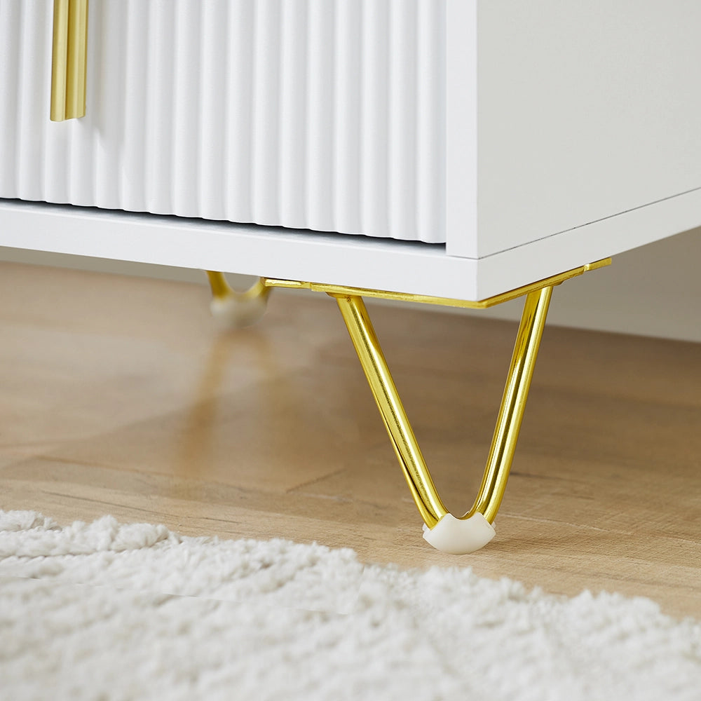 SoBuy Comodino, Comodino con 3 cassetti e ripiano, Tavolino moderno per camera da letto e soggiorno, Bianco L40 x P40 x A63 cm FBT168-W