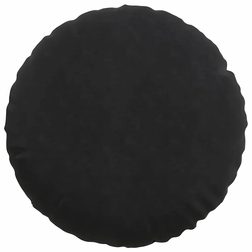 Cuscini per Seduta 2 pcs Nero Ø50 x 19 cm Velluto