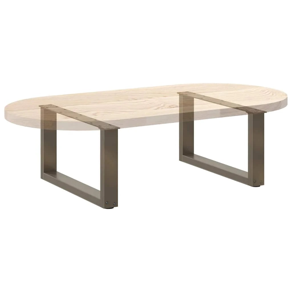 Set di 2 gambe per tavolino da caffè a forma di U 60 x 30 cm struttura robusta design moderno acciaio naturale 02_0057383