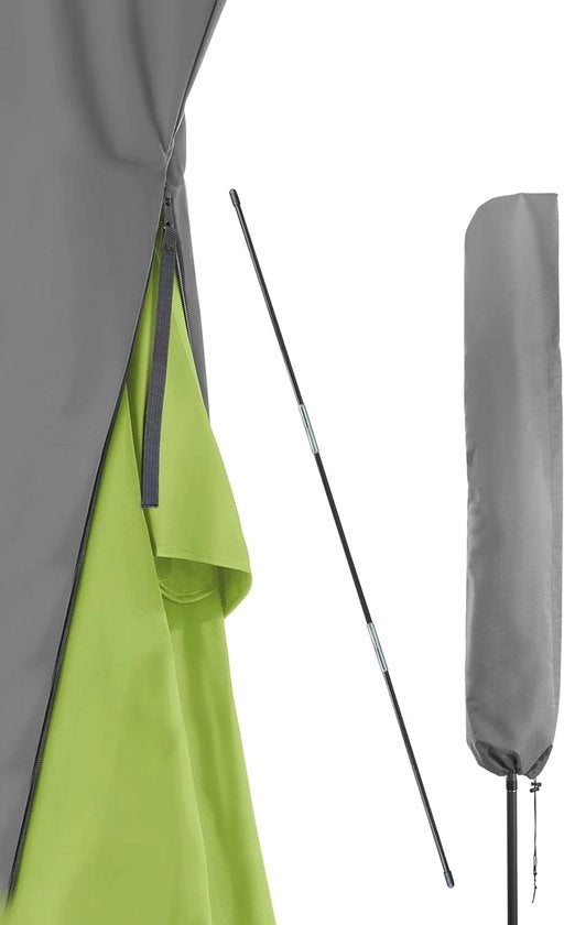 Ombrellone di Protezione - Adatto per Ombrelloni Ronde e Quadrati - Resistente alle Intemperie e Duraturo - Colore Grigio Scuro - Ø 250cm / 210x140cm