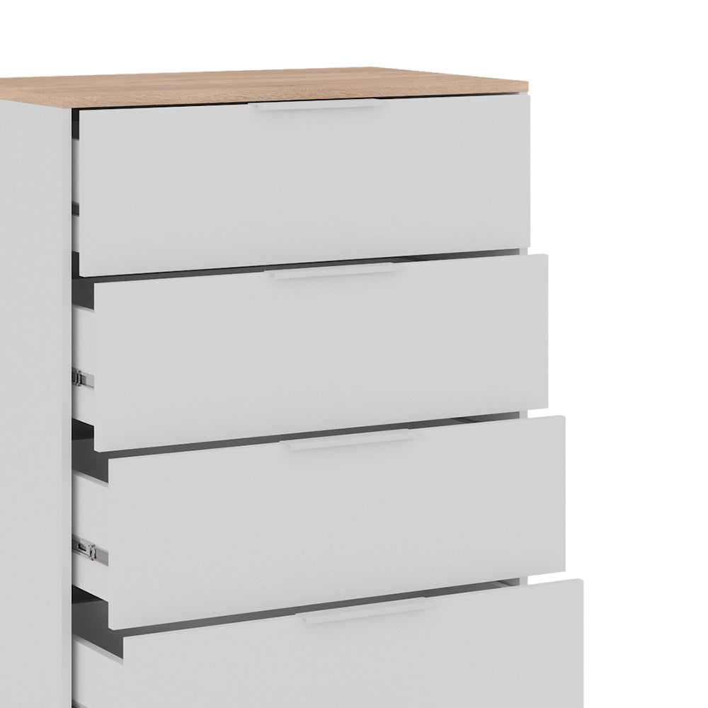 Vicco Credenza Bianco/Sonoma 30 x 83.6 cm con 4x cassetti