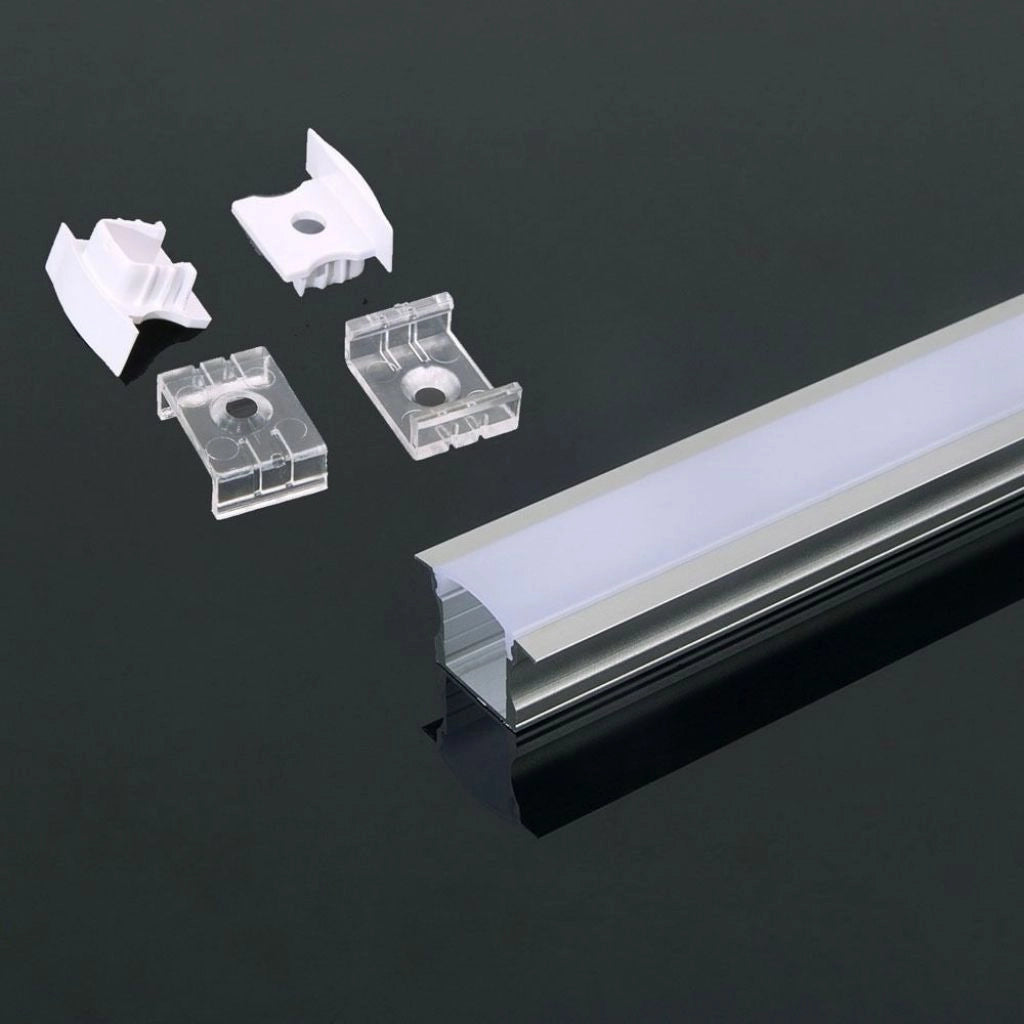 Kit di montaggio della striscia a LED con alluminio diffusore 2000* 23* 15,5 mm Milky