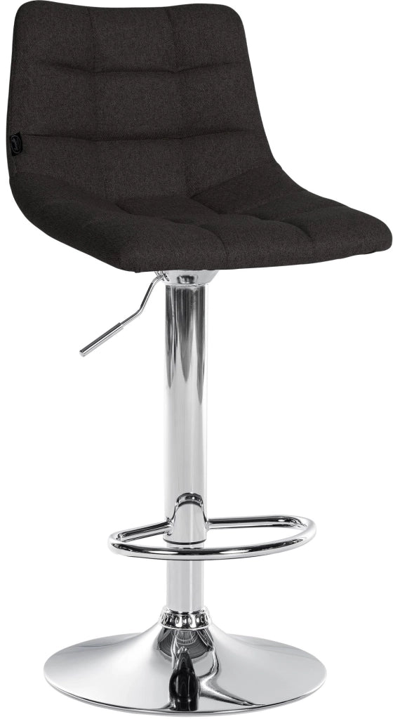 Set di 2 sgabelli da bar Jerry Fabric nero,cromo