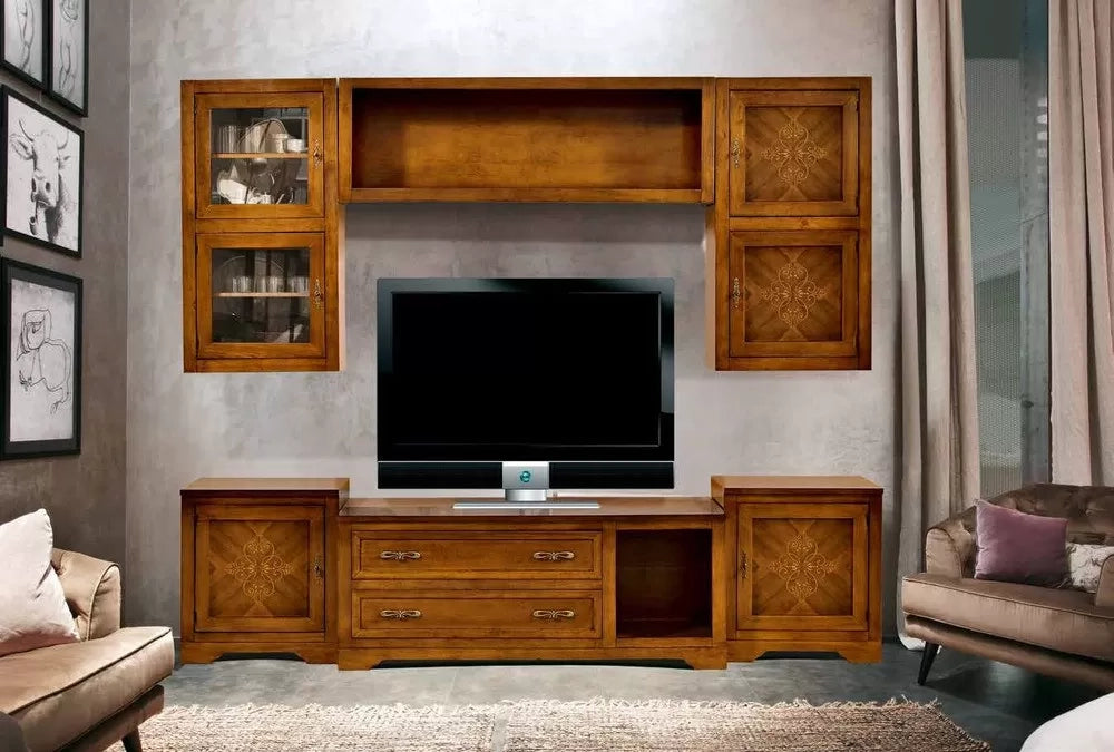 Parete attrezzata in legno finitura bassano 260x65 - Mobili 2G