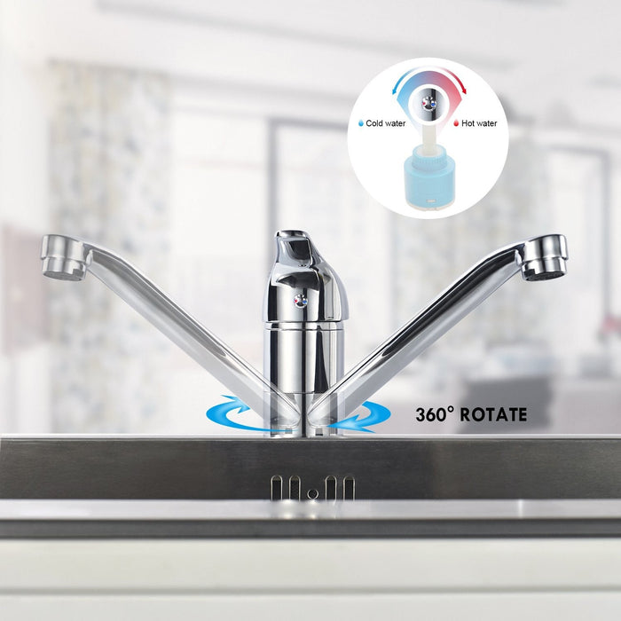 Miscelatore Cucina In Ottone Cromato Pesante Completo