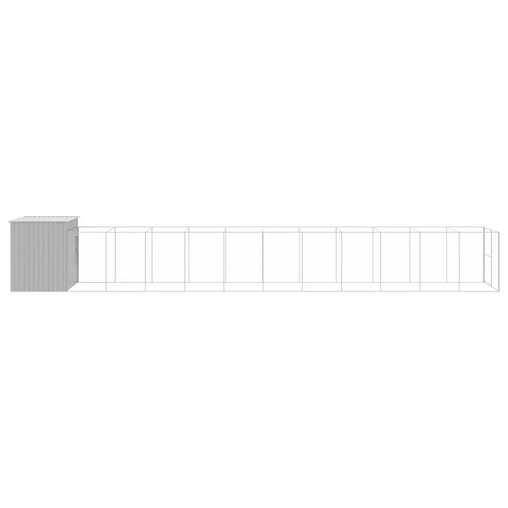 Cuccia per cani con recinto chiaro 214 x 1273 x 181 cm grigio 02_0043504