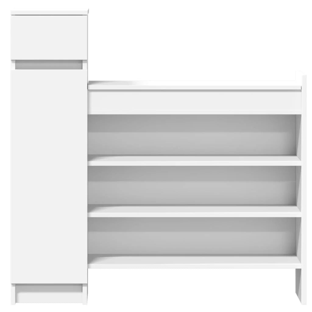 Scarpiera mobiletto portascarpe mobile per ingresso/corridoio/soggiorno 100,5 x 28 x 100 cm legno ingegnerizzato bianco 02_0021417