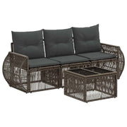 Set Divano da Giardino 4 pcs Grigio e Grigio Scuro polyrattan 3435338