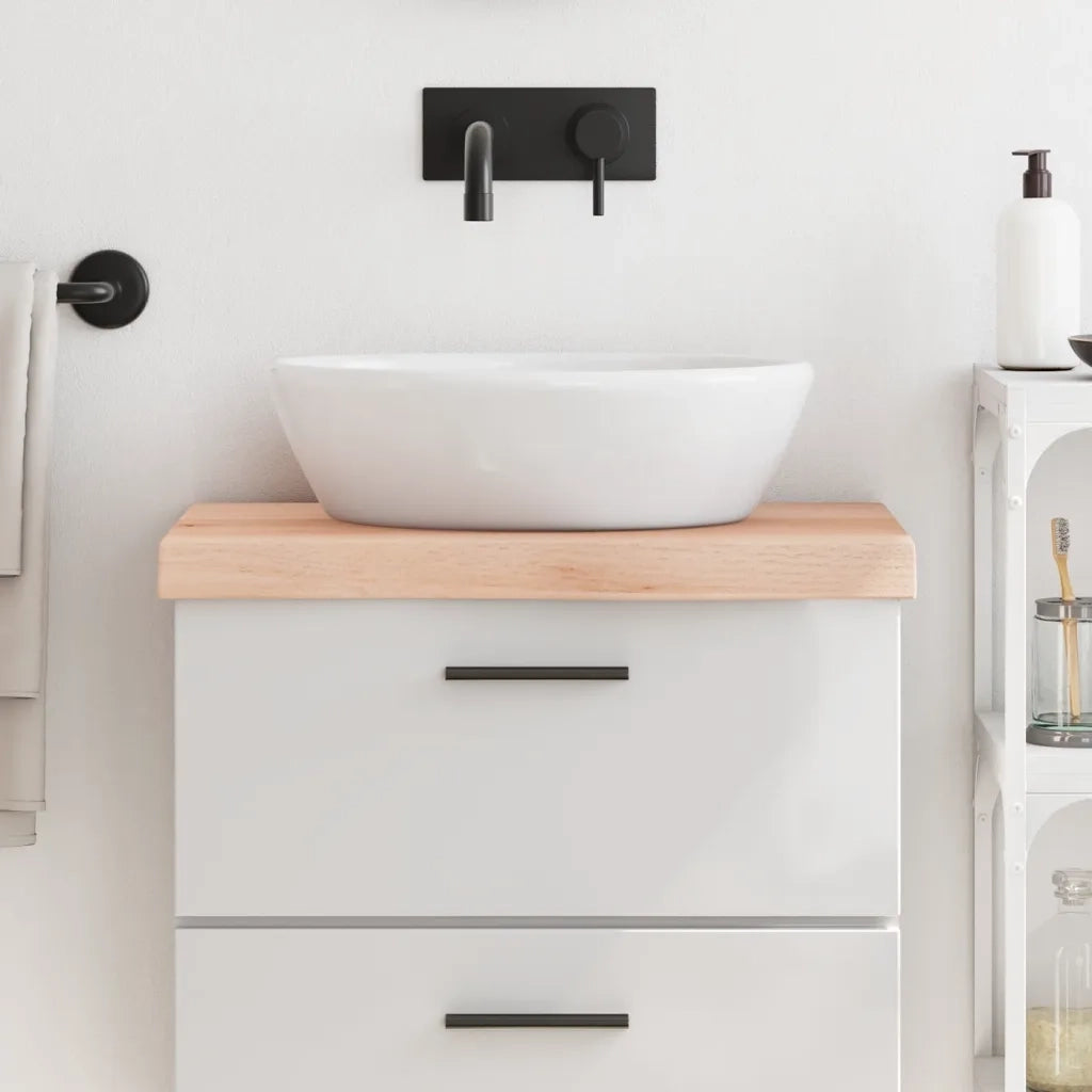 Piano Bagno 60x30x(2-6) cm in Legno Massello Non Trattato CFW2907669
