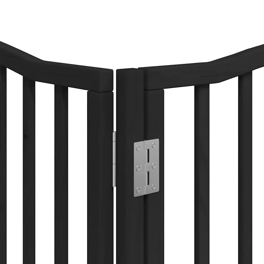 Cancello per Cani Porta Pieghevole Nero 6 Pannelli 480cm Pioppo CFW7126088