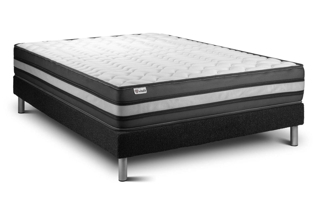 Letto con materasso VITAL POWER ZEN 130 x 200 cm Rete Kit Nero