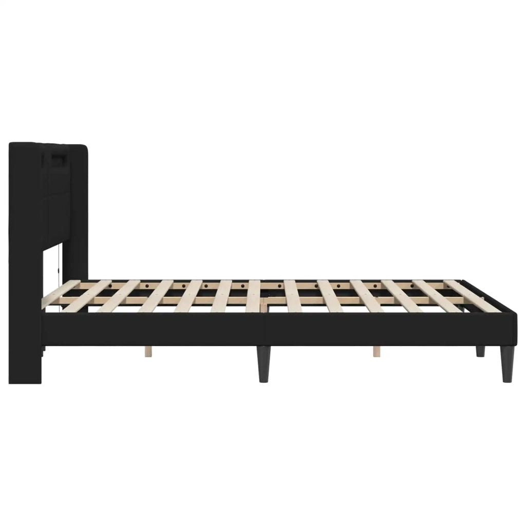 Struttura del letto con testiera Nero 120 x 200 cm Similpelle