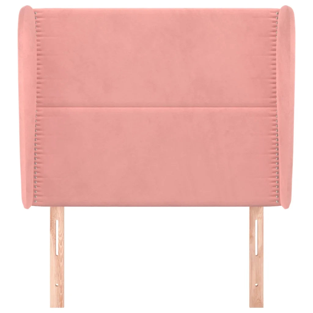 Testiera ad Orecchio Rosa 103x23x118/128 cm in Velluto