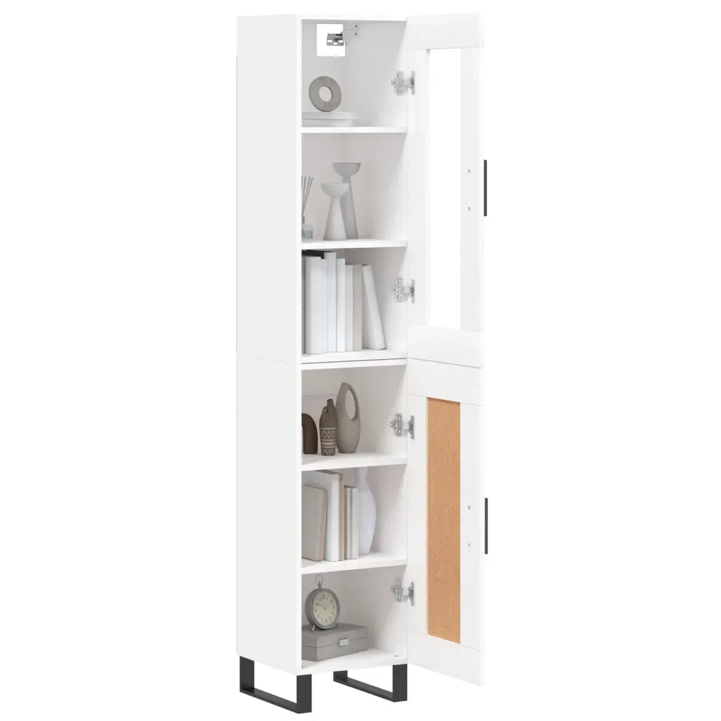 Credenza | Madia | Buffet da pranzo | Armadio da pranzo Bianca 34,5x34x180 cm in Legno Multistrato