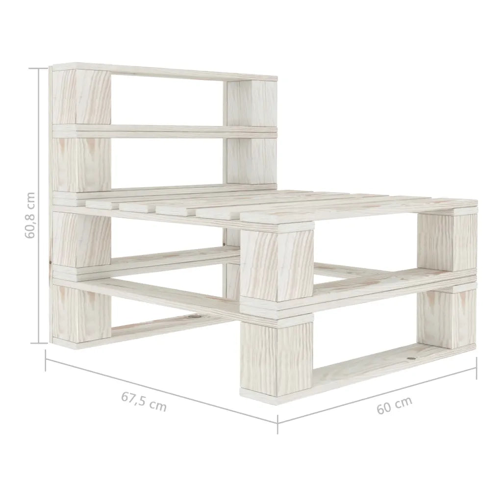 Divano Centrale da Giardino Pallet con Cuscini Crema in Legno 3052446