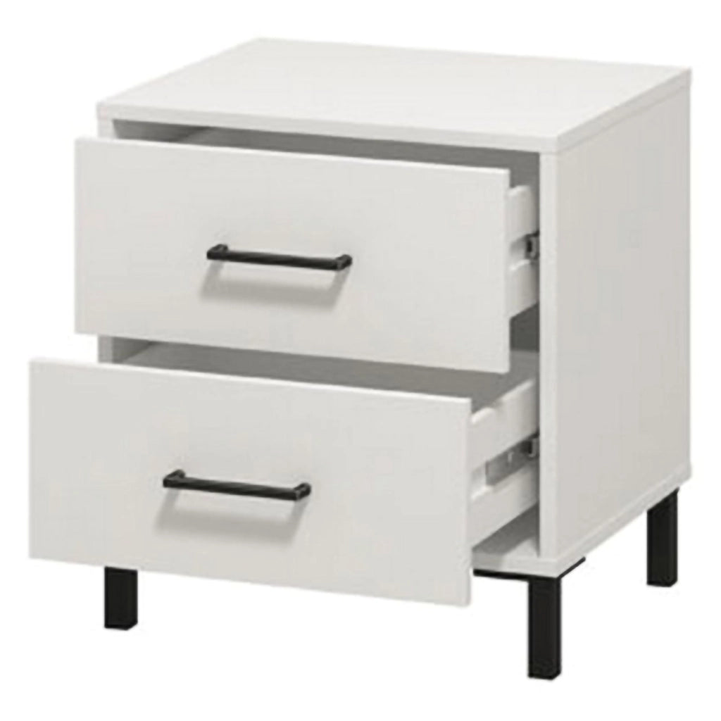 Clanezzo, Comodino un Ripiano, 48x40x52h cm Bianco