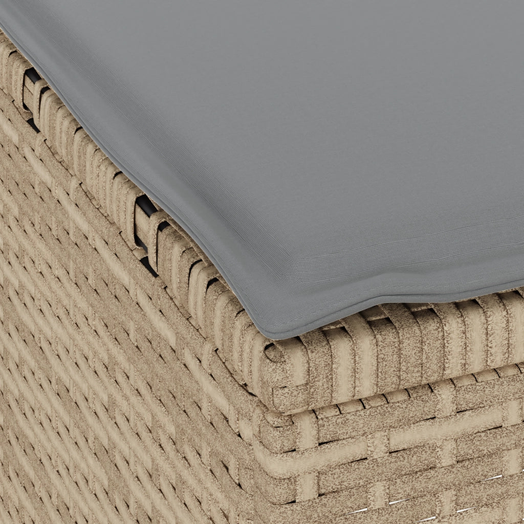 Set da pranzo giardino 3 pezzi con cuscini Beige Poly Rattan Acacia