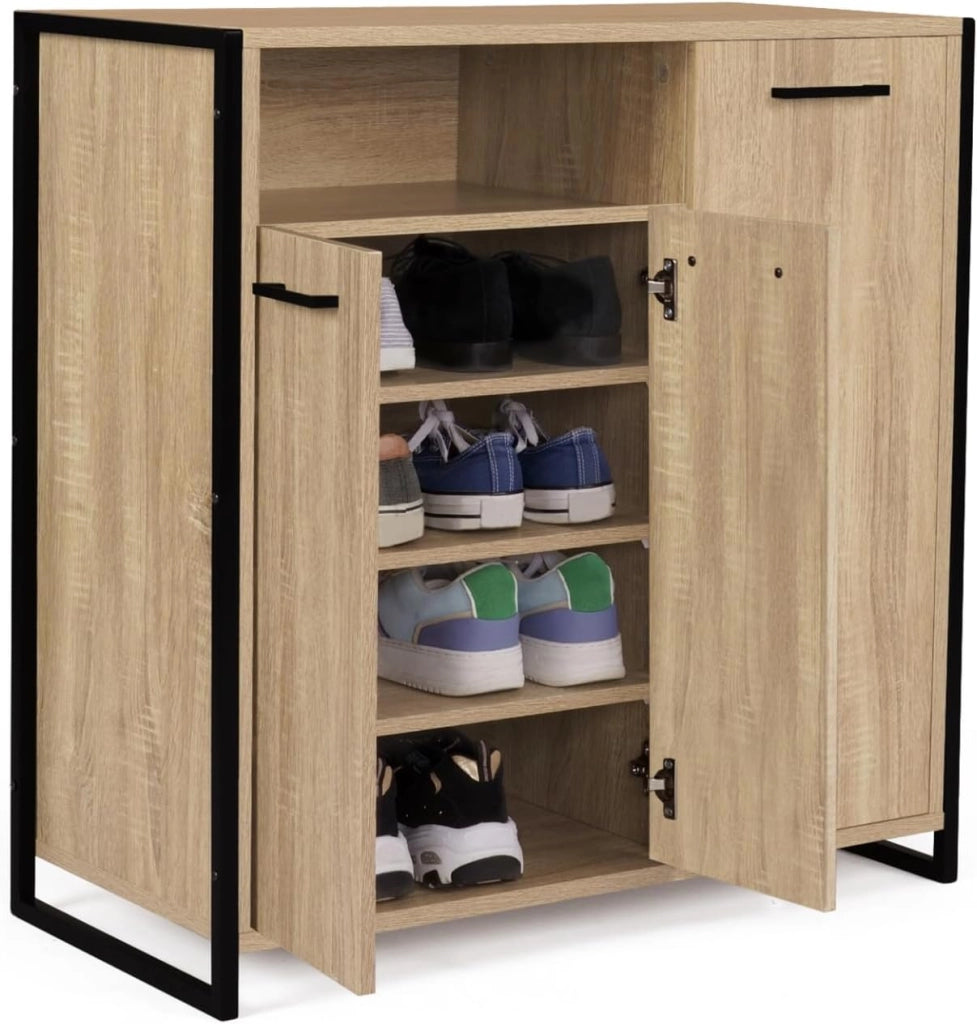 18-pair LUIS Scarpiera a 3 ante con nicchia dal design industriale