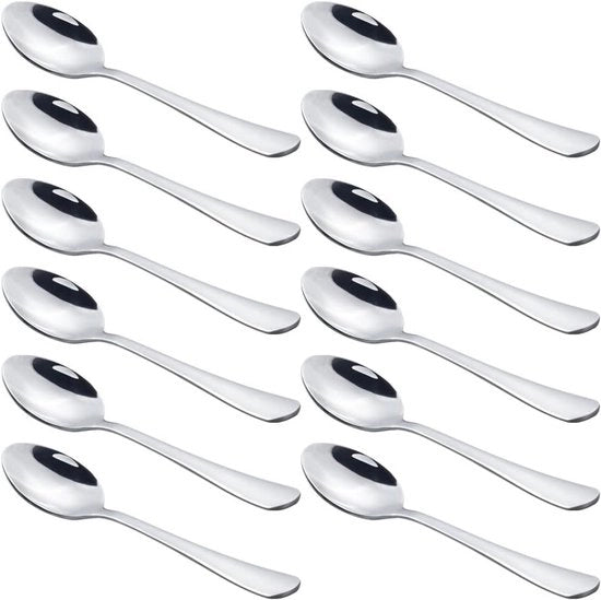 Set di cucchiai per caffè in acciaio inossidabile da 12, cucchiaio per caffè mini 5 pollici per tazze Demitasse e dessert