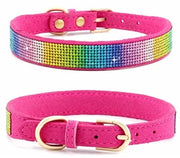 Collare per cani con pietruzze - Materiale morbido in pelle sintetica - Misura M - Lunghezza del collo 32-38 cm - Larghezza 2 cm - Lunghezza totale 43 cm - Collare