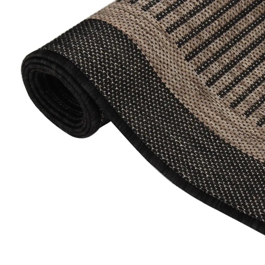Tappeto da Esterni a Tessitura Piatta 120x170 cm Marrone Scuro 340844
