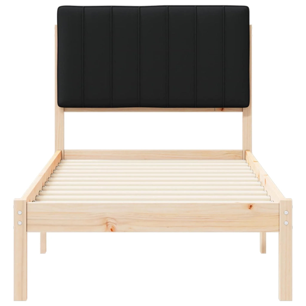 Letto con Testiera Rivestita Nero 80 x 200 cm 878081