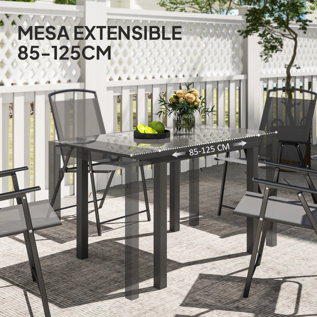 Tavolo da pranzo esterno allungabile rettangolare ¨C zephmum ¨C 85-125 cm per 4-6 persone