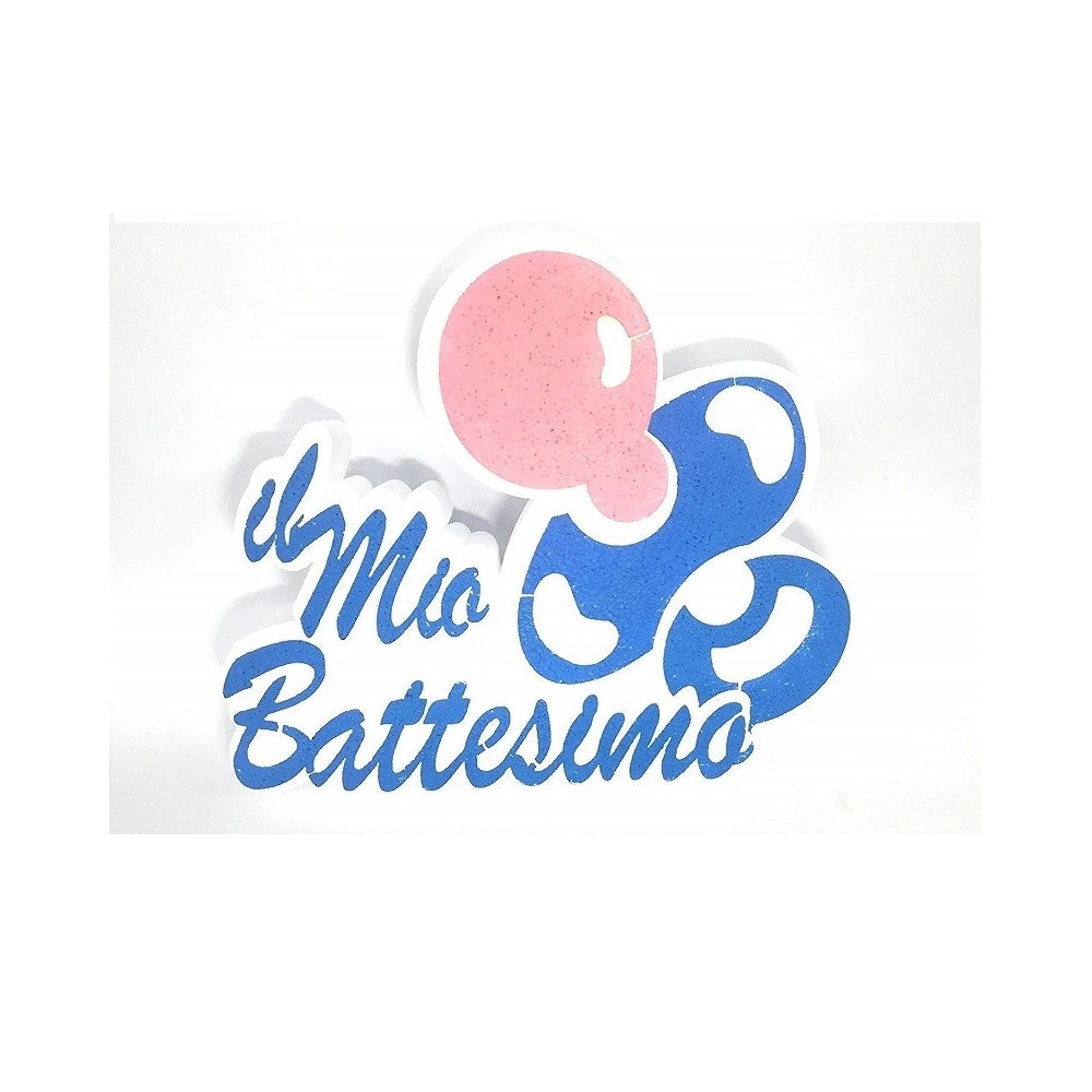 Trade Shop - Decorazione Il Mio Battesimo In Polistirolo Ciuccio Nascita Battesimo Sacramento Blu -
