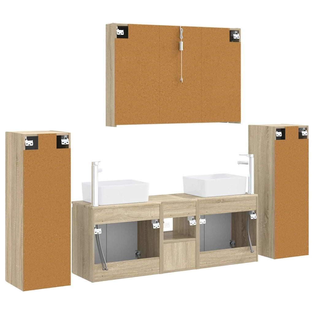 Set di mobili per il bagno 6 pcs Rovere Sonoma 3407169