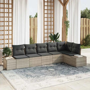 Set Divano da Giardino 6 pcs Grigio chiaro polyrattan 3347082