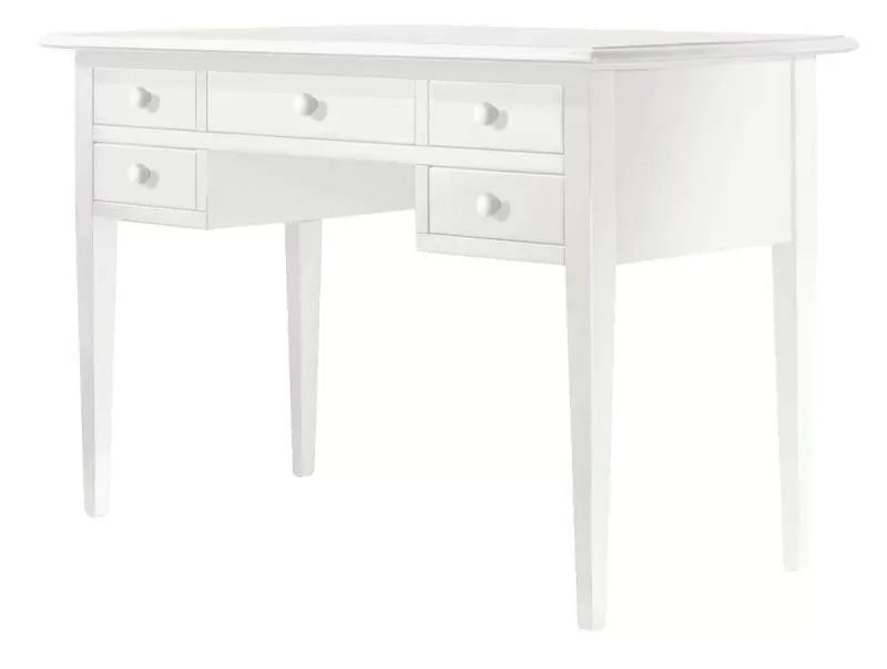 Scrivania 5 cassetti in legno arte povera bianco 105x56x81 (1021) - Mobili 2G