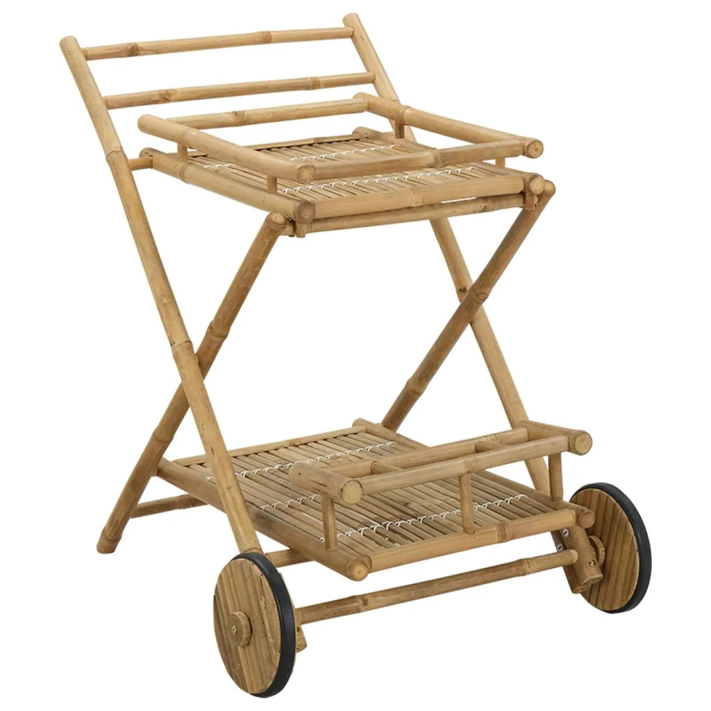 Carrello da servizio con ruote Naturale 79 x 67,5 x 84 cm Bambù 42028068