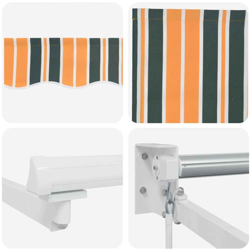 Tenda retrattile manuale Verde e Giallo 3 x 2 m 3418902