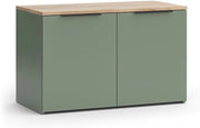Credenza Wido, Verde, 80 x 50 cm con 2 porte, adatto per riporre abiti e oggetti per la casa