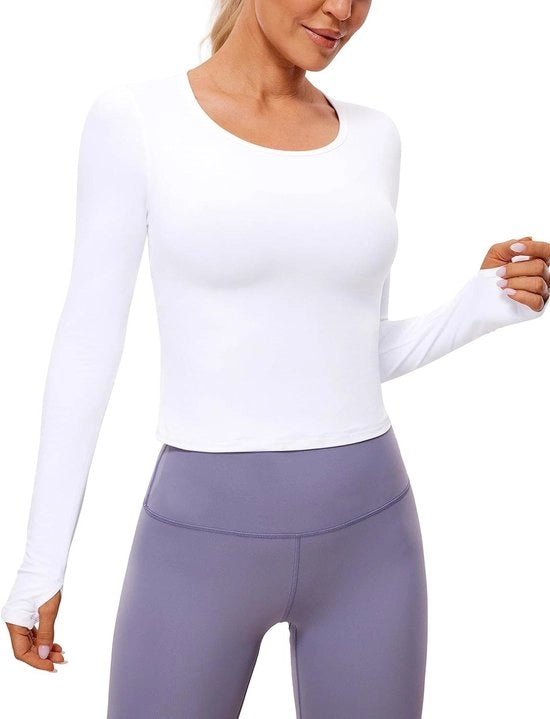 Maglietta Sport per Donna con Maniche Lunghe per Yoga e Workout