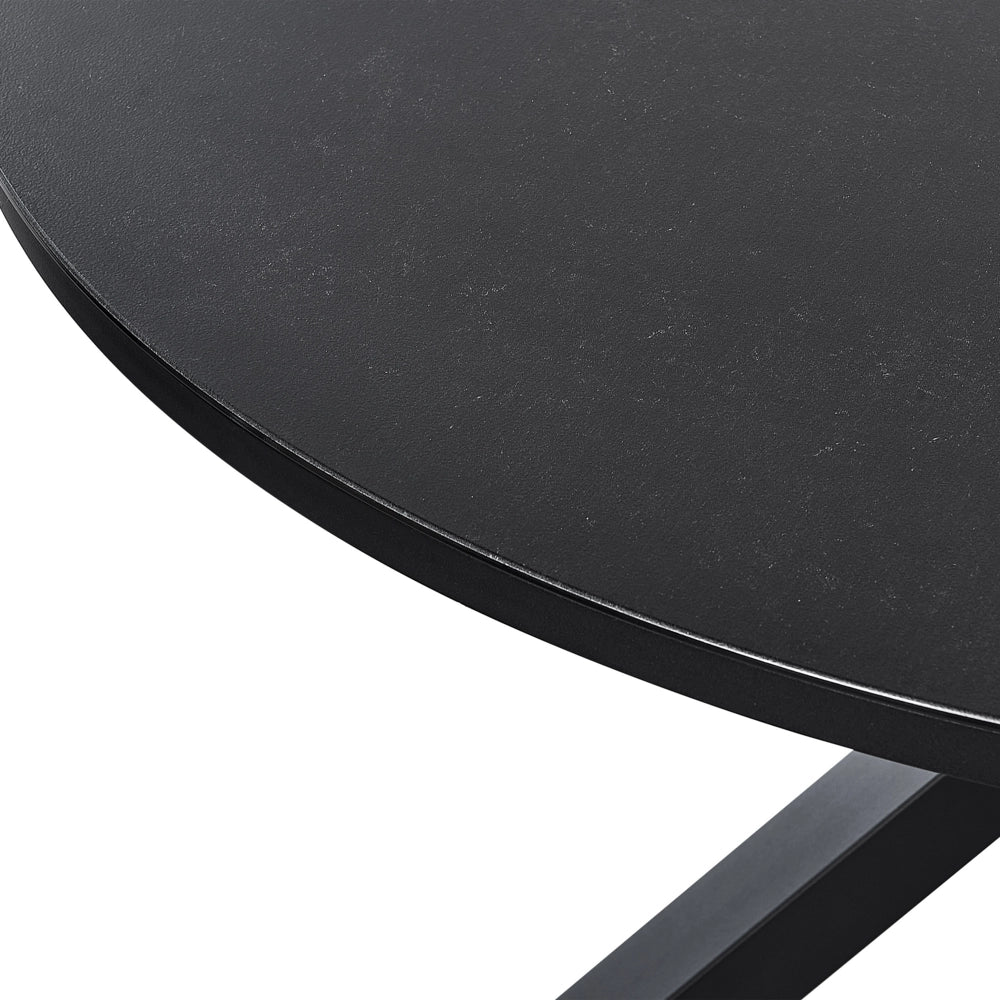 Tavolo da giardino in alluminio e vetro nero ⌀ 120 cm moderno da esterno decorazione terrazza e giardino