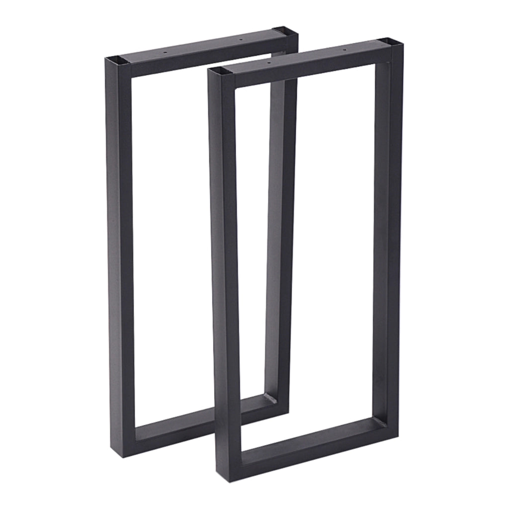 Set di 2 Gambe in Acciaio 'Møldrup' per Mobili Fai da Te (AxL) 56 x 27 cm Rettangolare - Nero Opaco [en.casa]