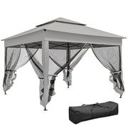 Gazebo da Giardino Pieghevole Impermeabile Anti UV ¨C zephmum ¨C Grigio 300x300x220 cm