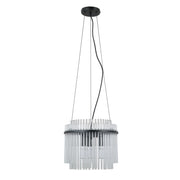 Lampada sospesa Bonte 3xE14 nera in vetro Italux