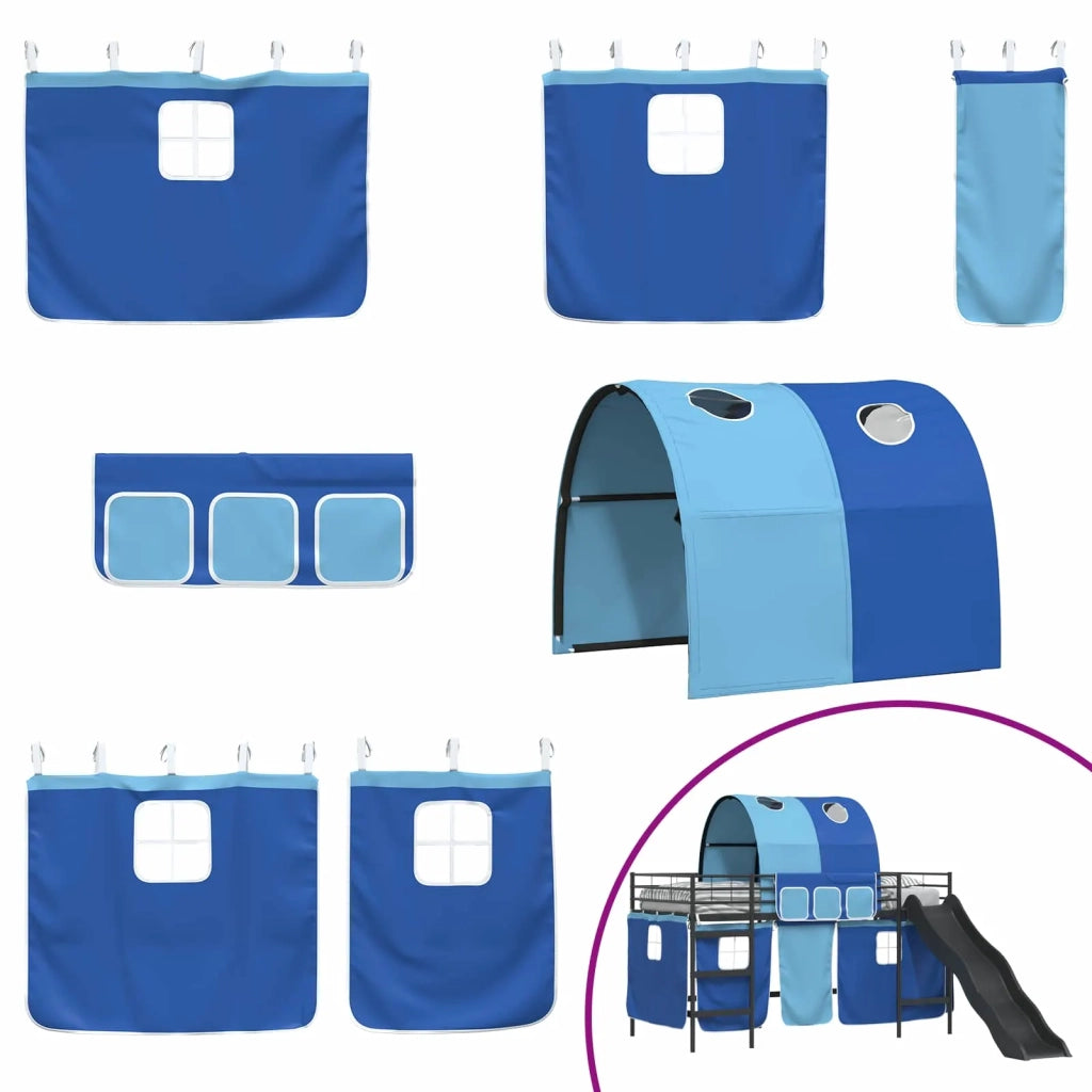 Struttura del letto loft per bambini Nero e Blu 90 x 200 cm