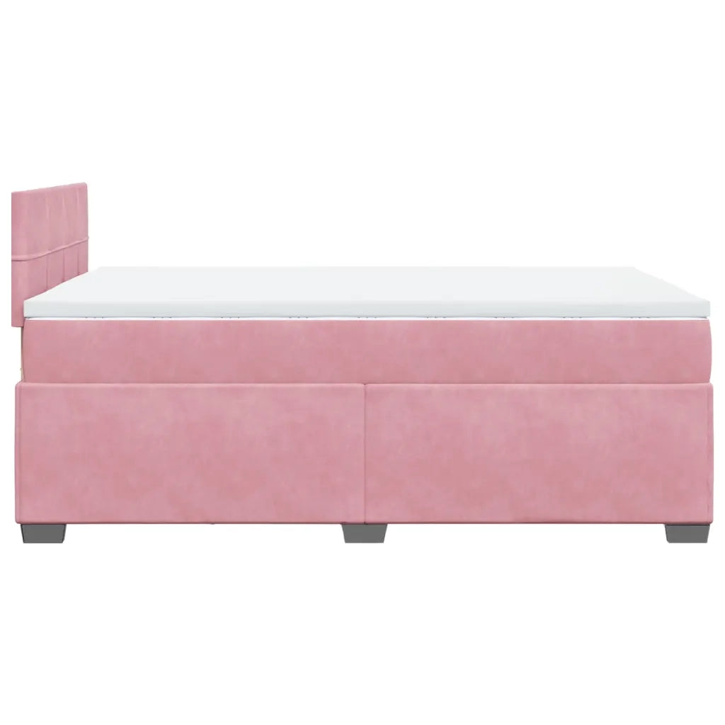 vidaXL Giroletto a Molle con Materasso Rosa 120x200 cm in Velluto