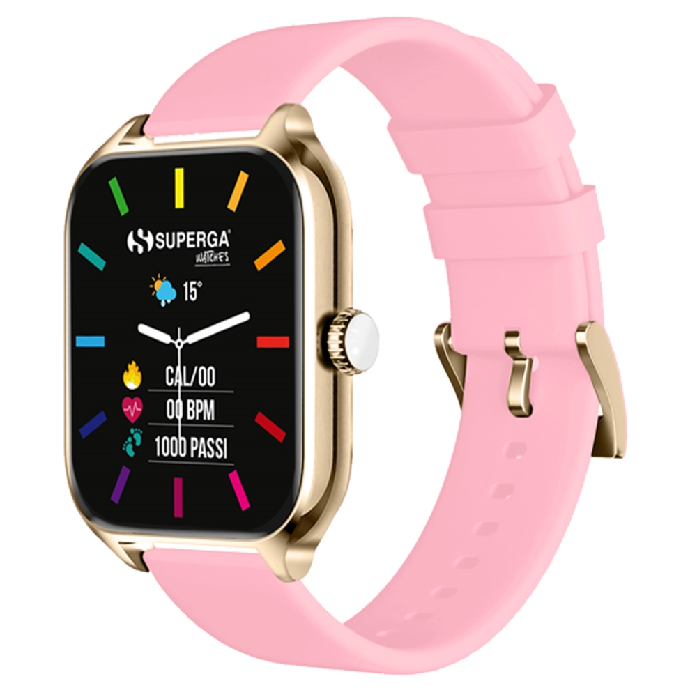 Smartwatch superga alluminio gold quadrata silicone pink f.  swt-stc007