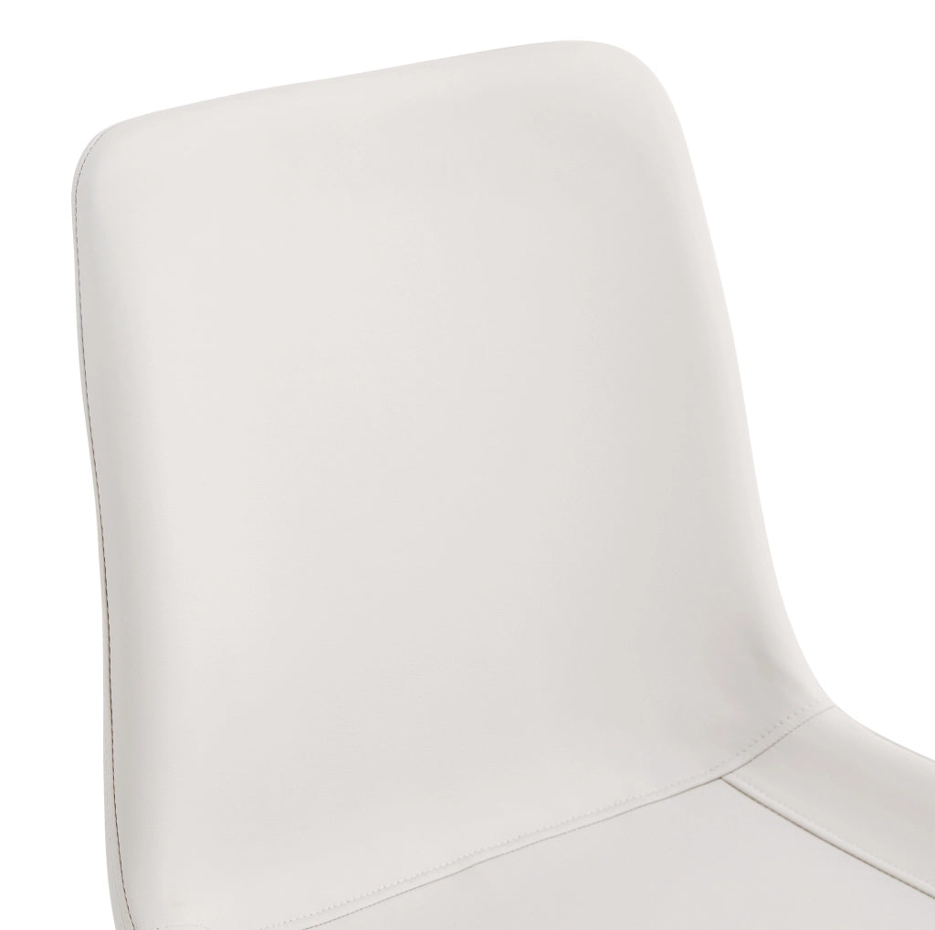 Set di 4 sedie da pranzo in similpelle bianca con struttura in metallo nero; design ergonomico