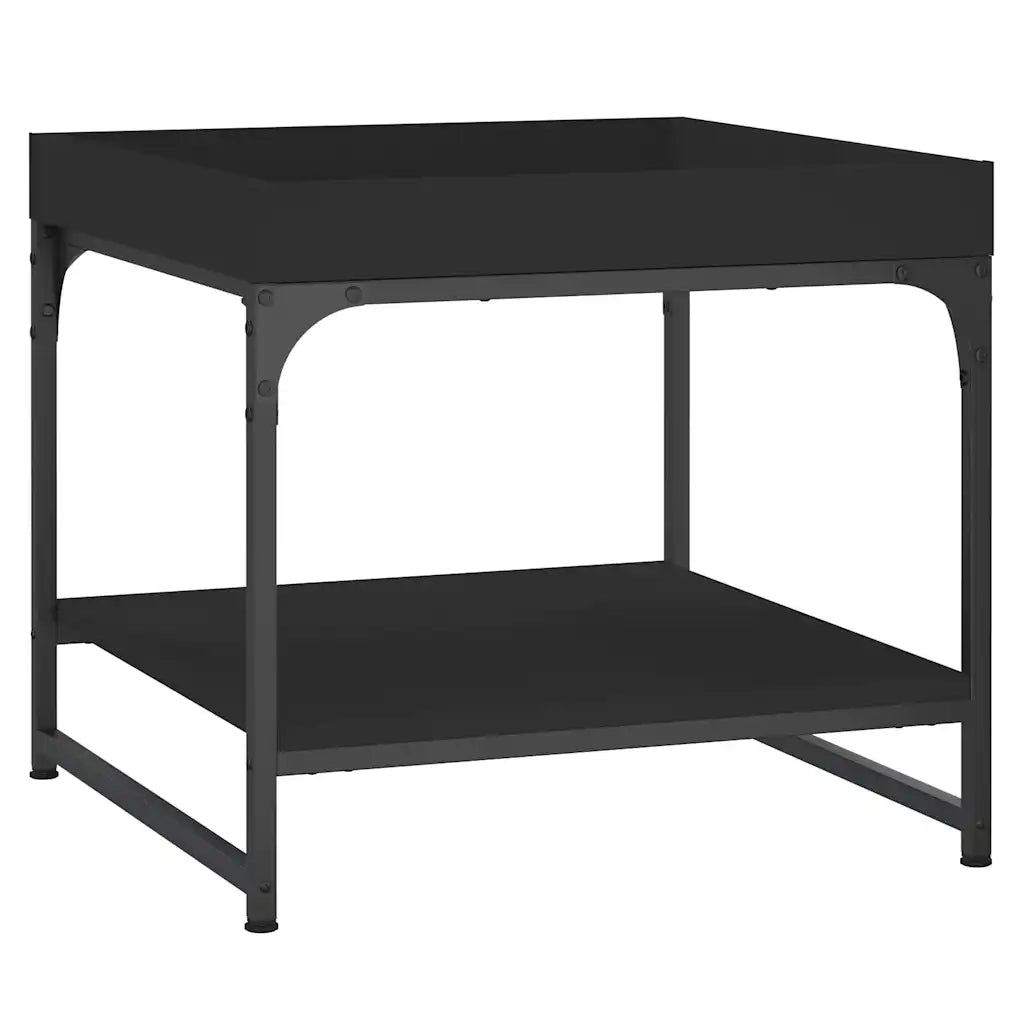 Tavolino da salotto | Tavolino da caff¨¨ | Tavolino da Soggiorno Nero 49,5x49,5x45 cm in Legno Multistrato