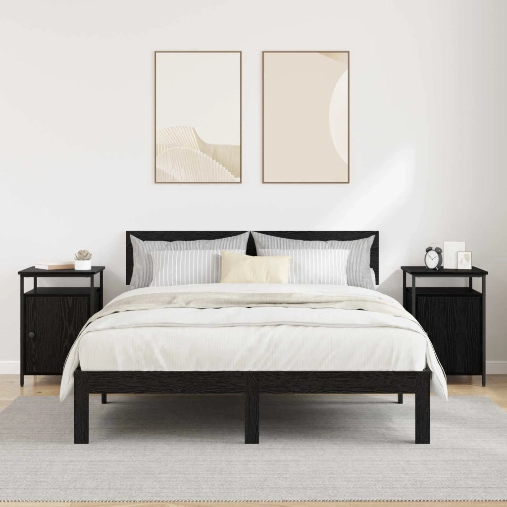 Armadio da Notte 2 pcs Rovere Nero 40 x 42 x 60cm