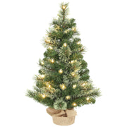 Albero di Natale Piccolo 60 cm con 35 LED Bianchi Caldi e 68 Rami Ignifughi