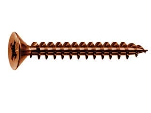 VITI PANEL-VIT TESTA SVASATA PIANA ACCIAIO BRONZATO- - ø mm.6x120 filetto mm.70 - 100 pezzi MUSTAD